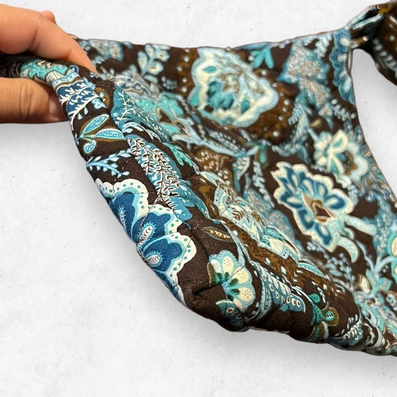 Vera‎ Bradley Mini Hipster Java Blue Brown Teal Retired Print Cross-Body Purse - Picture 5 of 9